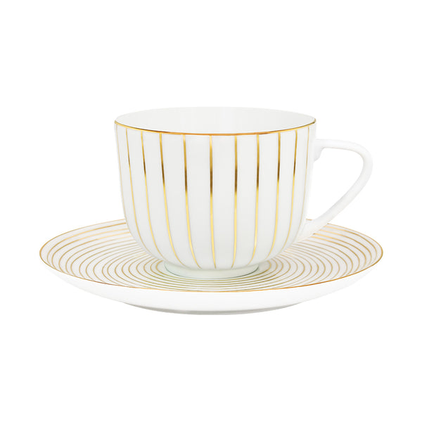Golden Orbit Tea Cup and Saucer