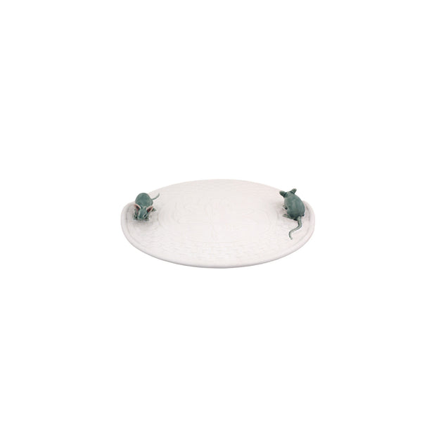 Cheese Trays White Lily Cheese Tray with Natural Mouse