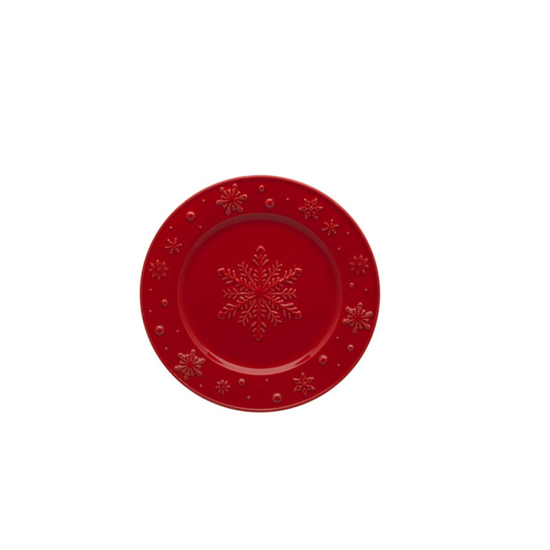 Snowflakes Fruit Plate 22cm Red