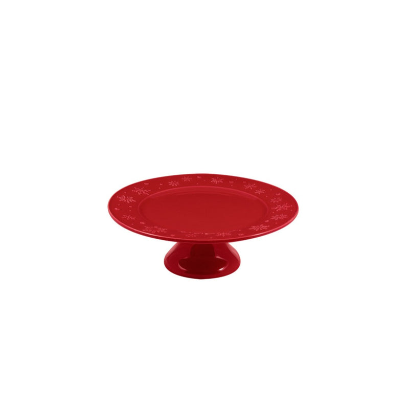 Snowflakes Cake Stand 33.5cm Red