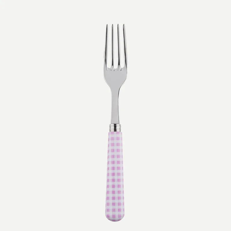 Gingham 3pc Baby Cutlery Set Pink