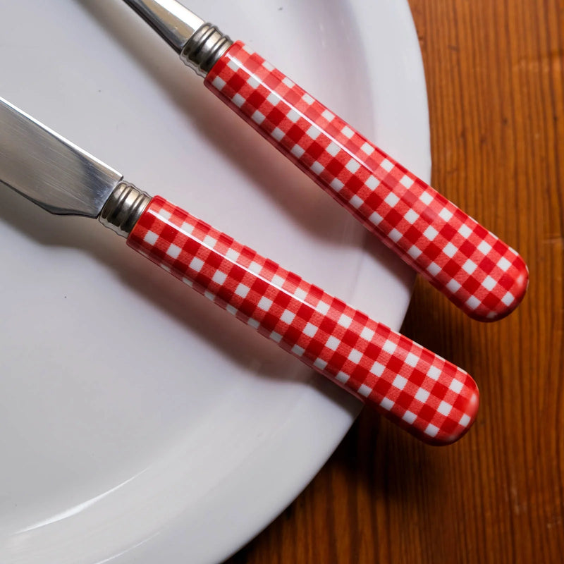 Gingham / Dinner Knife / Red