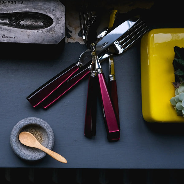 Icône/ 5 pieces cutlery set / Aubergine