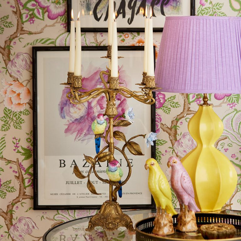7 Arm Candleholder with Birds