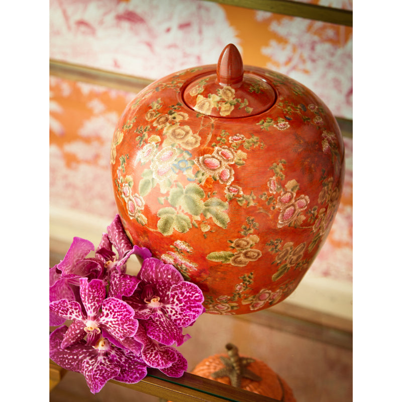 Temple Jar Low China Red