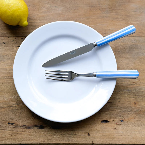 White Stripe / Dinner Knife / Light Blue