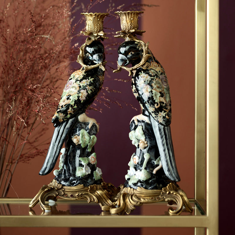 Candle Holders with Parrots, Anna Sui