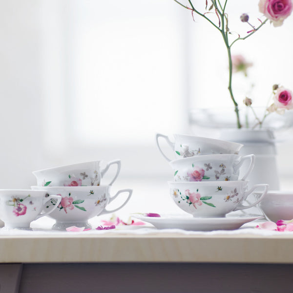 Maria  Pink Rose Tea Cup and Saucer
