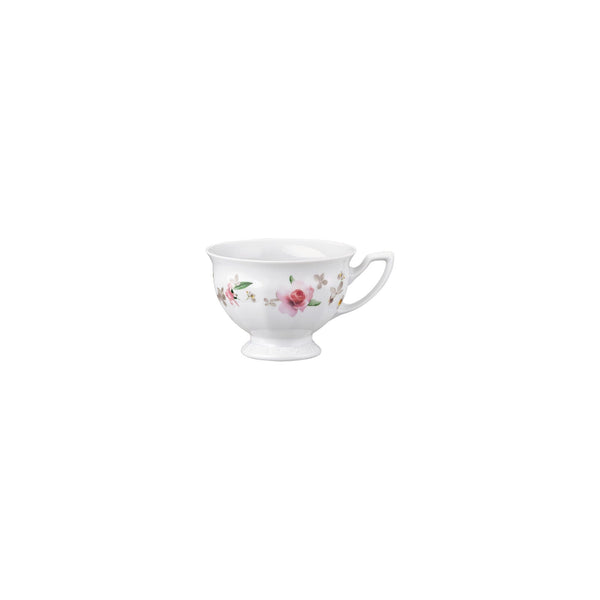 Set of Six Maria Pink Rose Tall Cups and Saucers
