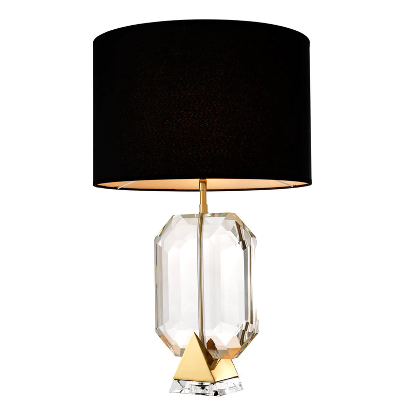 Table Lamp Emerald gold finish including black shade