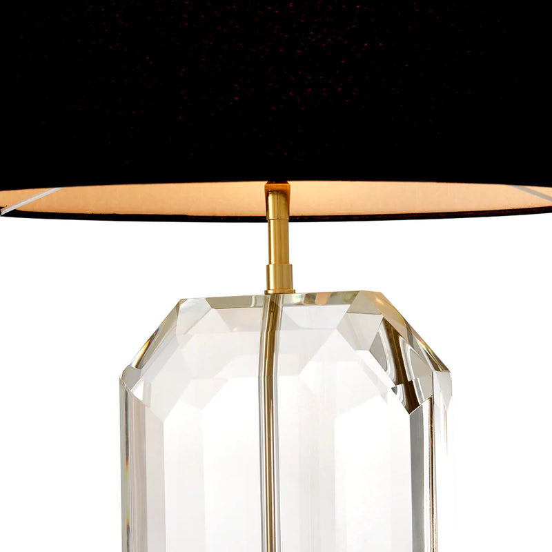 Table Lamp Emerald gold finish including black shade
