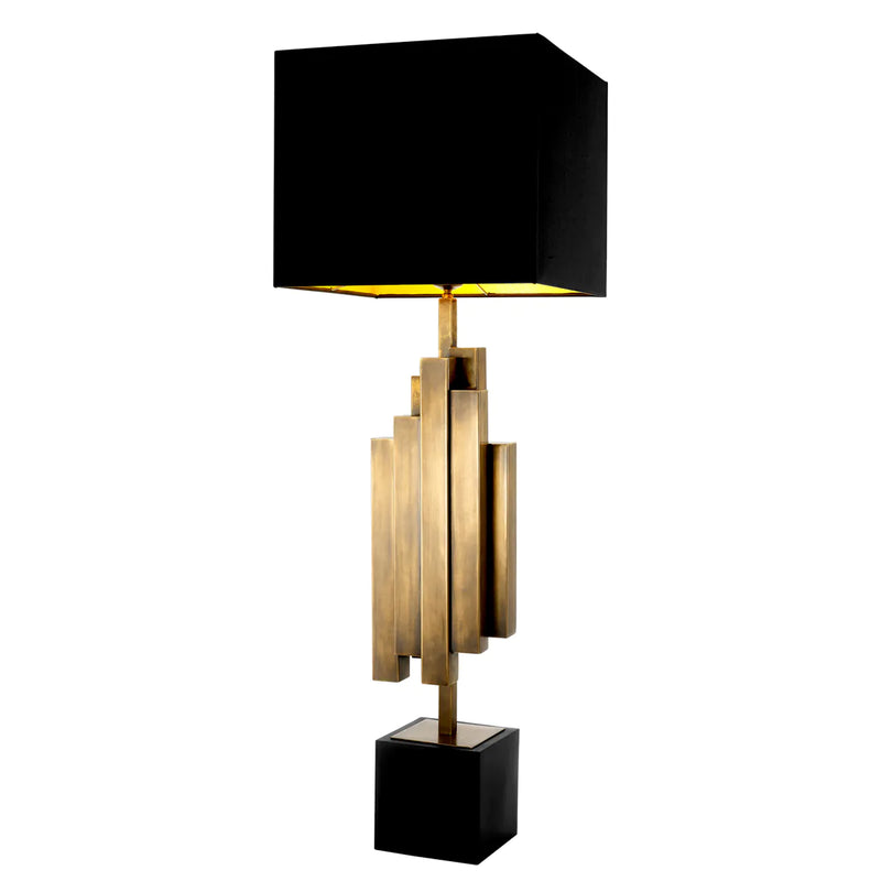 Table Lamp Beau Rivage vintage brass finish incuding shade