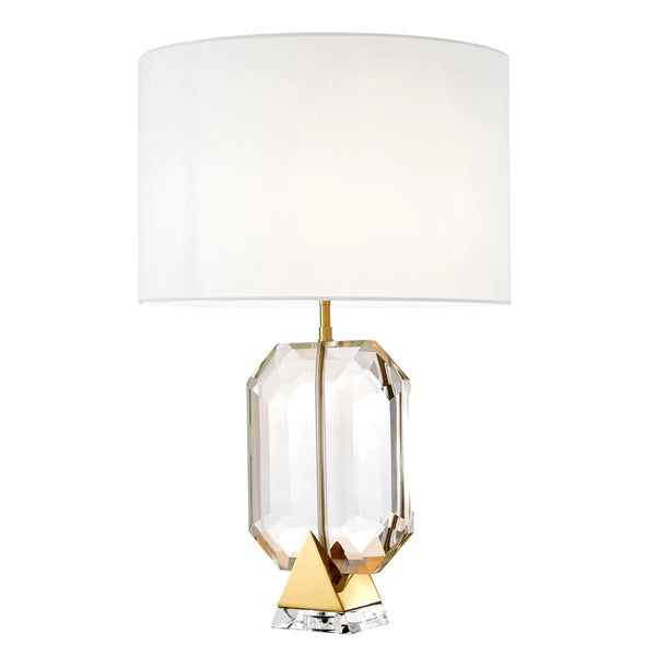 Table Lamp Emerald gold finish including white shade
