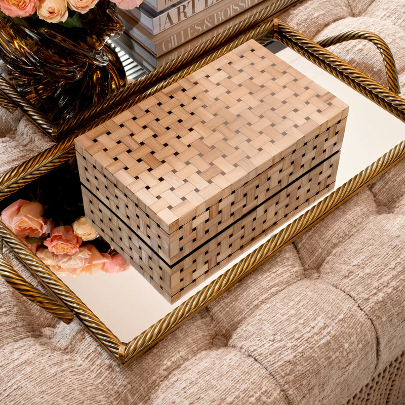 Tray Salvi Rectangular L vintage brass finish
