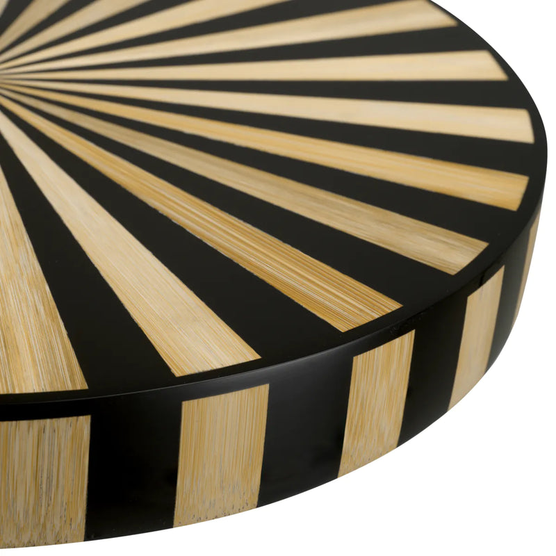 Side Table Albany Antique Brass Finish Marquetry Top