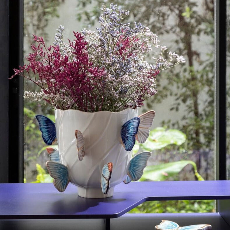 Cloudy Butterflies Vase 40cm