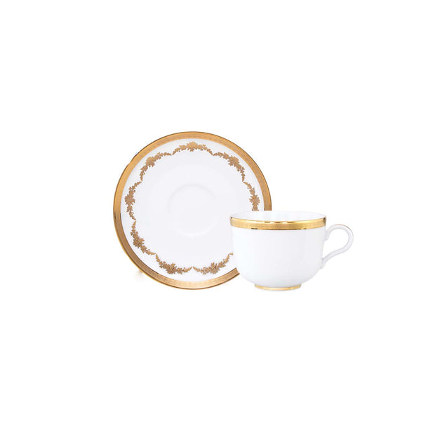Imperio Gold Set of 2 Tea Cups and Saucers
