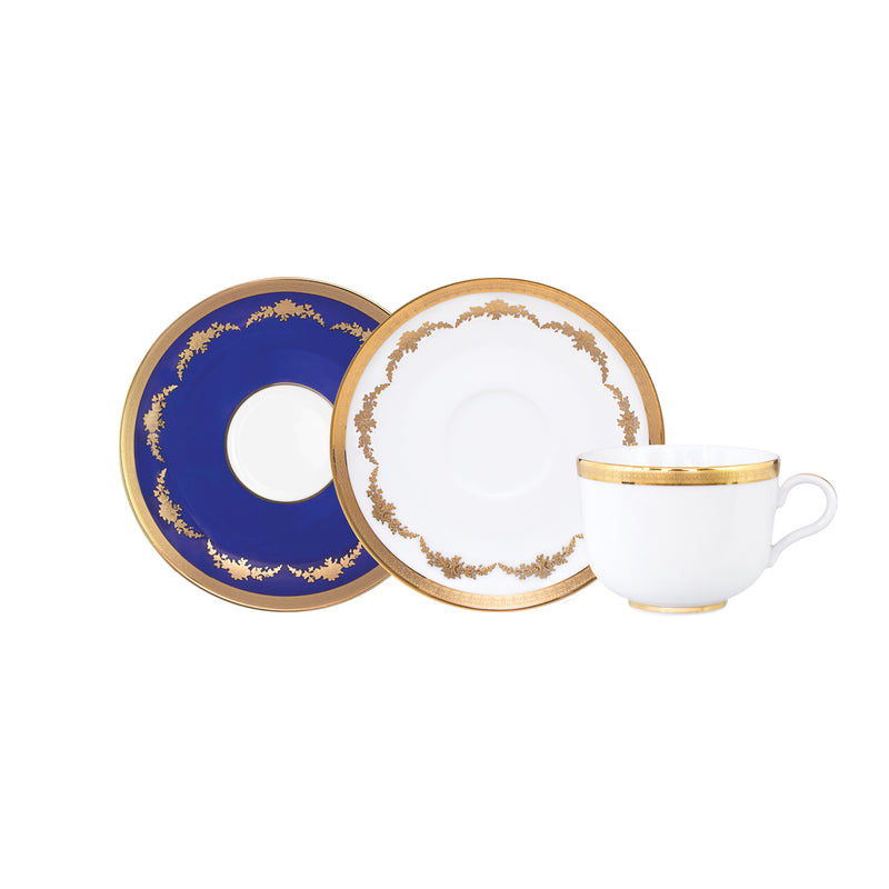 Porcel Imperio Gold Tea Set Blue
