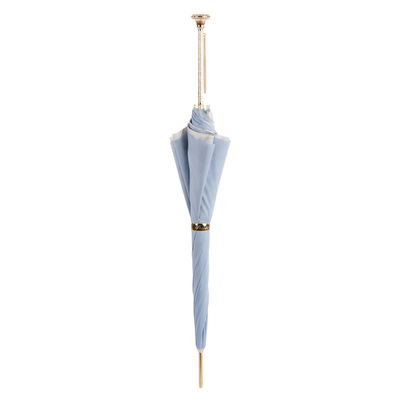 Light Blue Nature Umbrella with Butterflies
