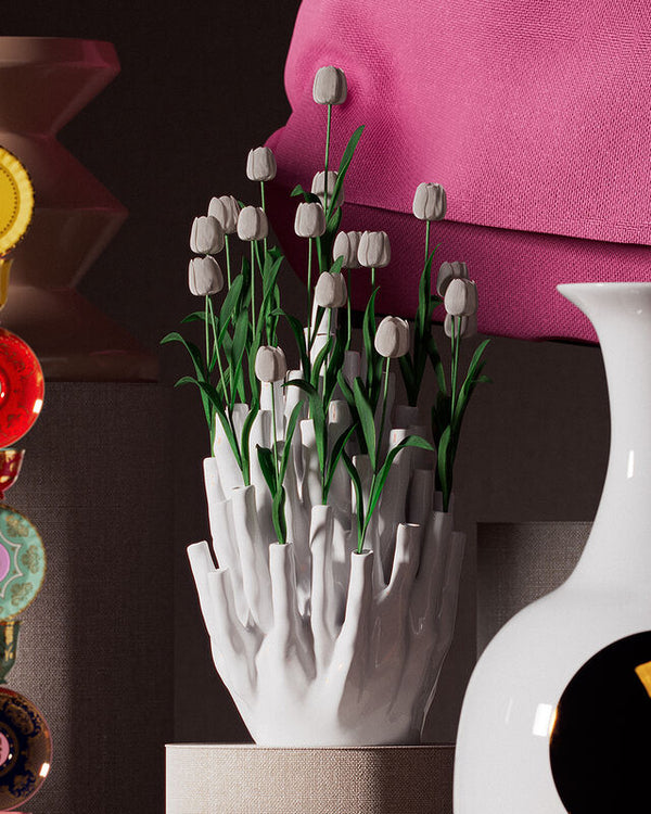 White Coral Vase 50-tulips