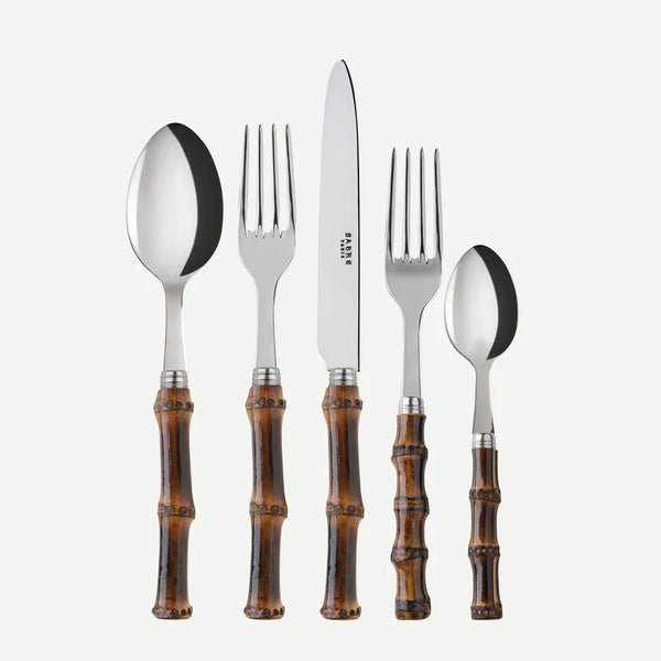 Panda / 5 Piece Cutlery Set / Dark bamboo