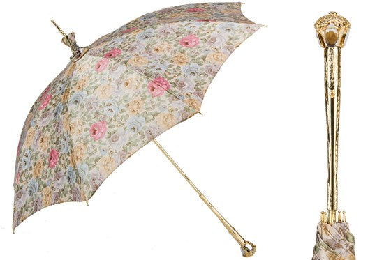 Manual Opening Flowered Parasol, Rainproof