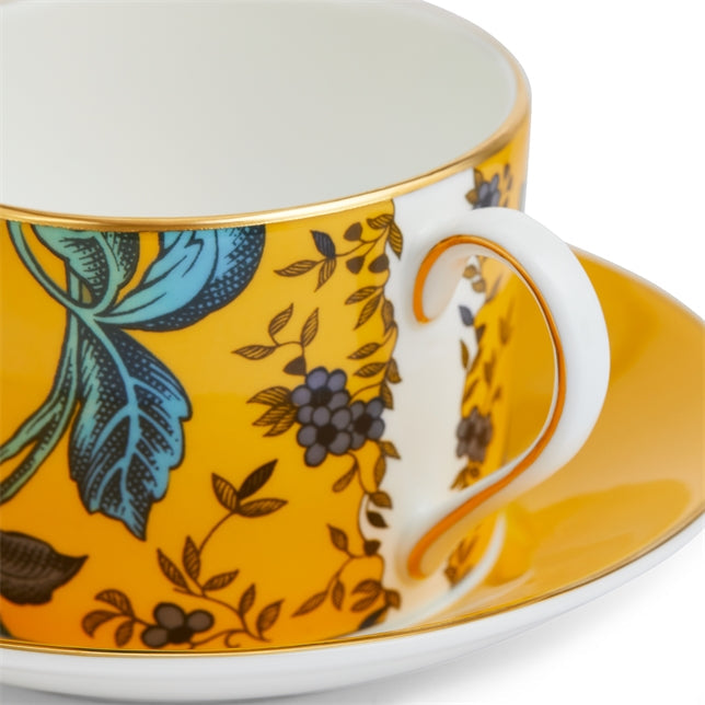 Wedgwood Wonderlust Yellow Tonquin Set of 2 Teacups and Saucers