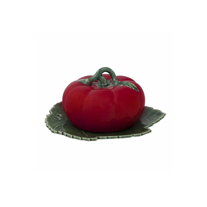 Tomato Butter Dish with Cover Natural