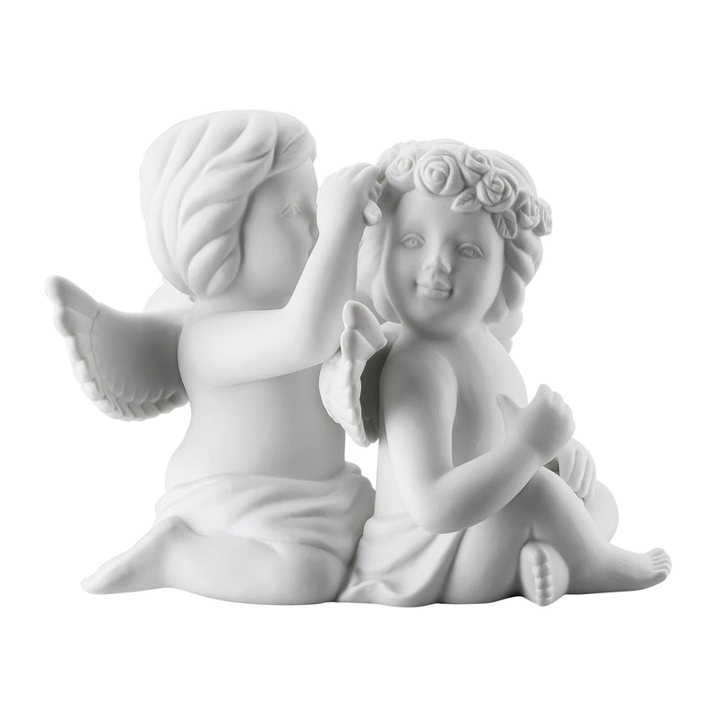 Angel Mittelweiss Mattpair Angels With Wreath