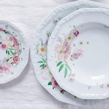 Maria Pink Rose Plate Setting for Twelve