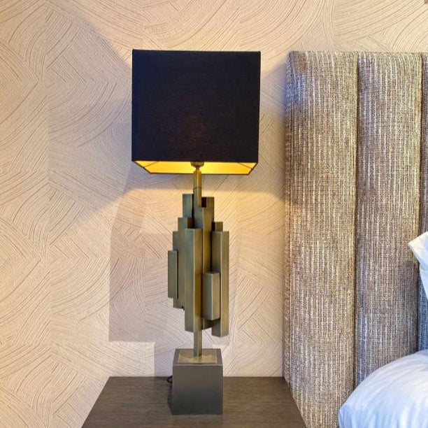 Table Lamp Beau Rivage vintage brass finish incuding shade