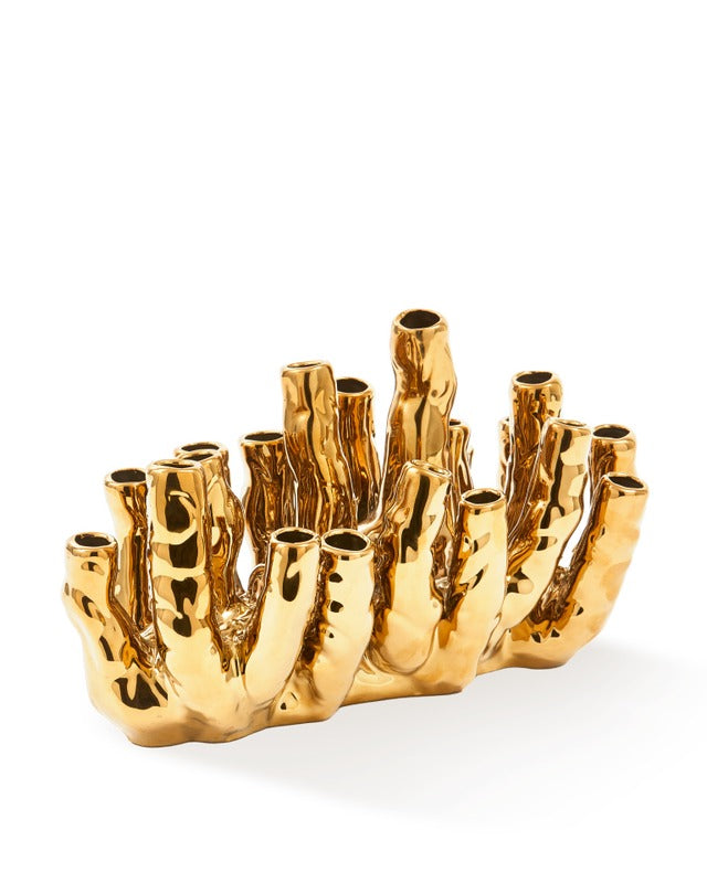 Coral Reef Gold Vase