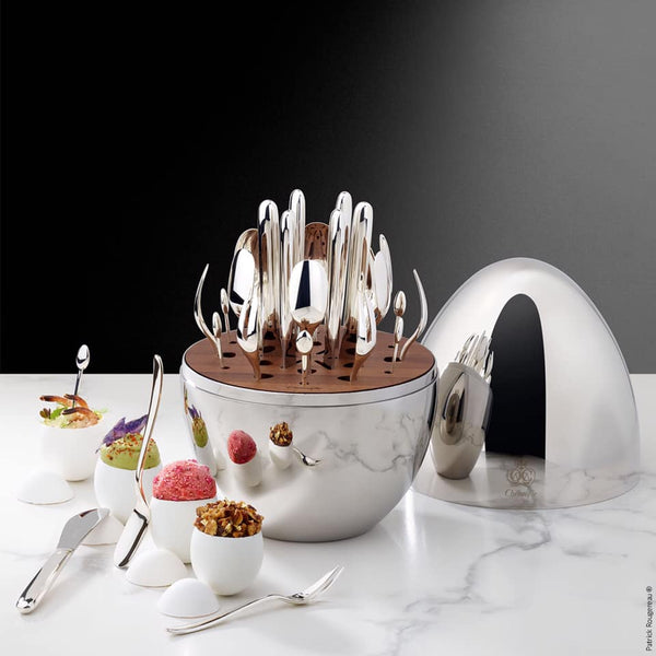 Mood Party 24-Piece Silver Plated Flatware Set with Chest