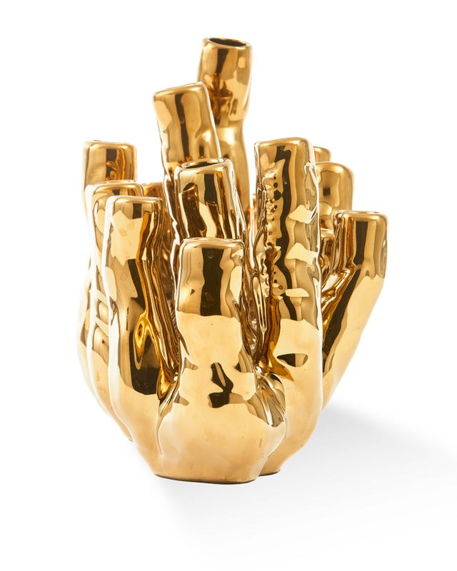 Coral Reef Gold Vase
