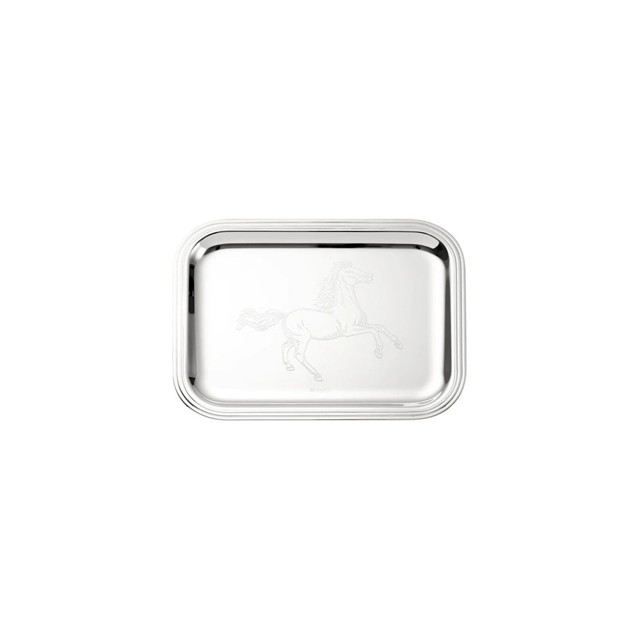 Albi  Silver-Plated Tray Horse Engraving  26x20cm