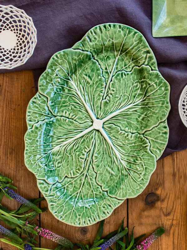 Cabbage Oval Platter 37.5cm Natural