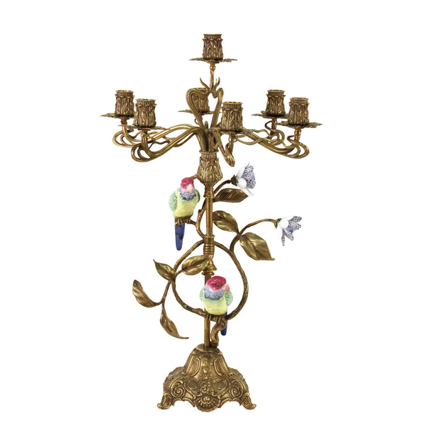 7 Arm Candleholder with Birds