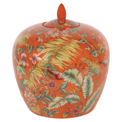 Temple Jar Round Coral Red