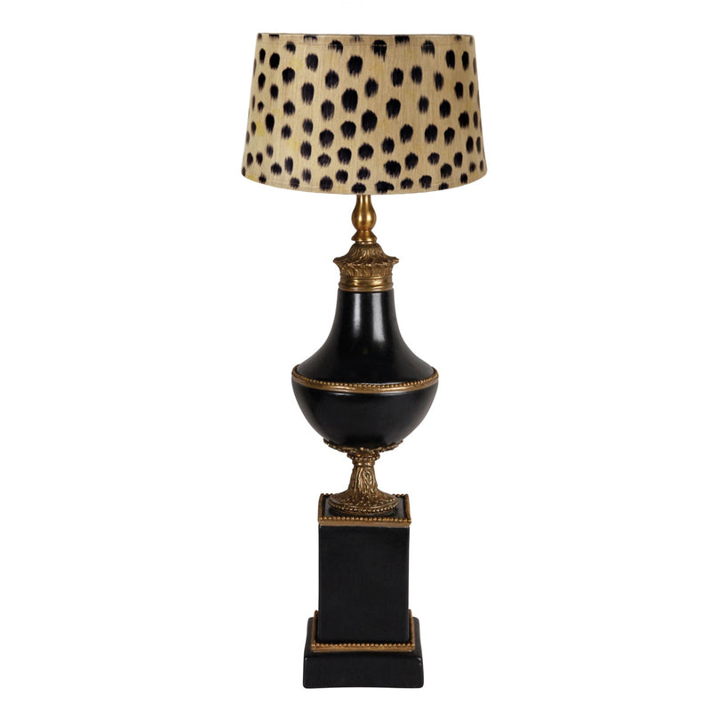 Black Lamp with Tall Base and Vase Shape