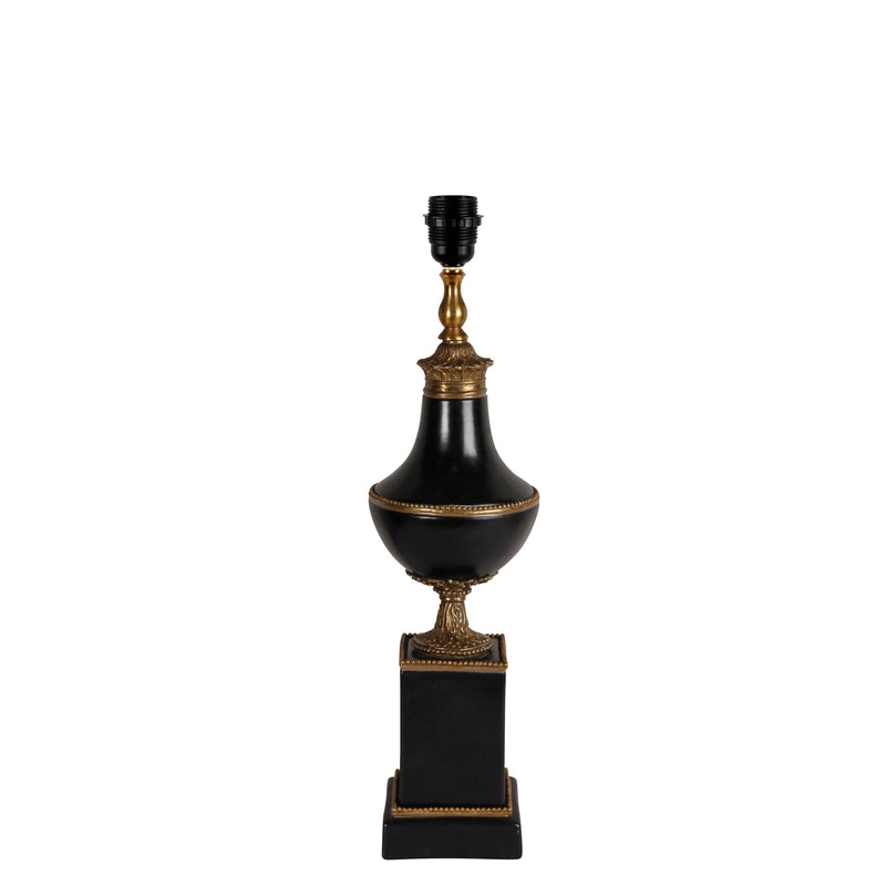 Black Lamp with Tall Base and Vase Shape