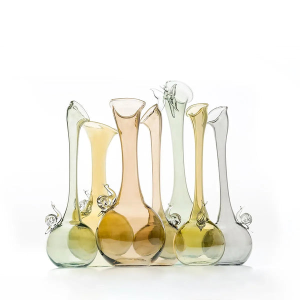 Handcrafted Glass Colored Calla Vase Yellow