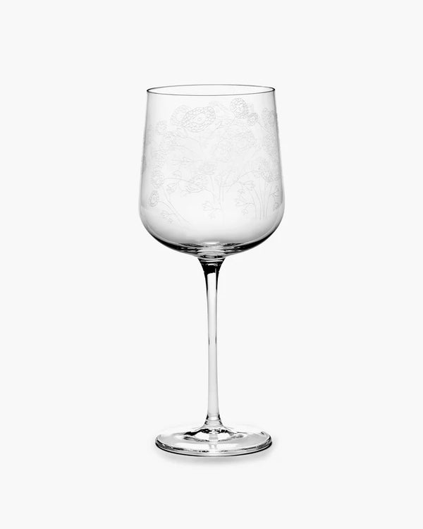 Red Wine Glass Midnight Flower Set of Four
