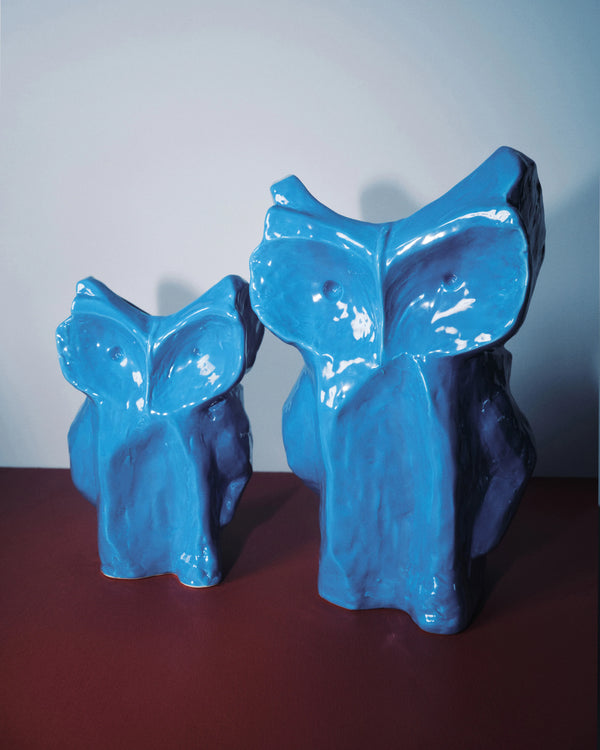 Owl vase S blue After Midnight