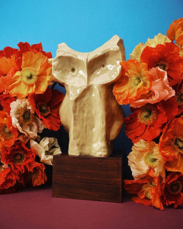 Owl vase S Yellow After Midnight