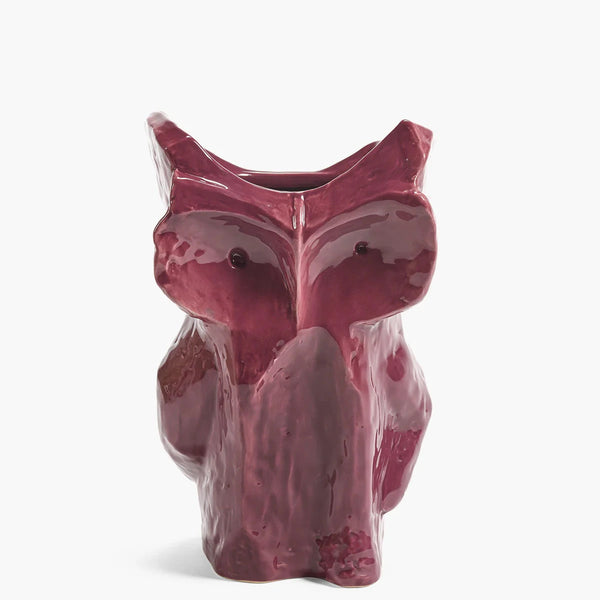 Owl vase S Aubergine After Midnight