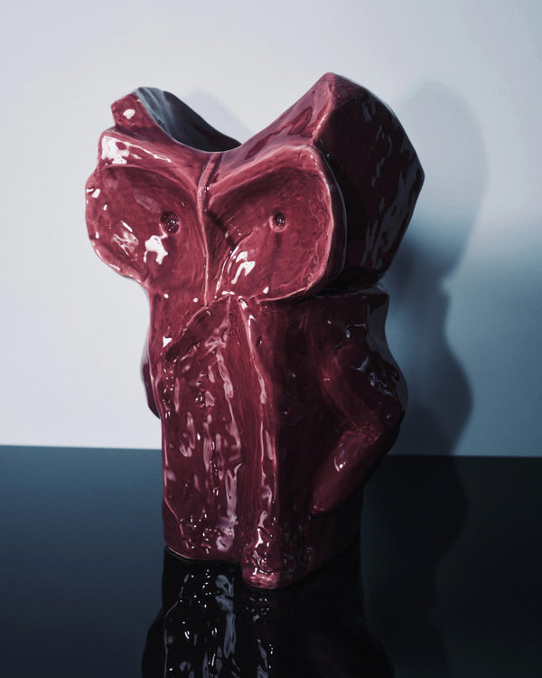 Owl vase S Aubergine After Midnight