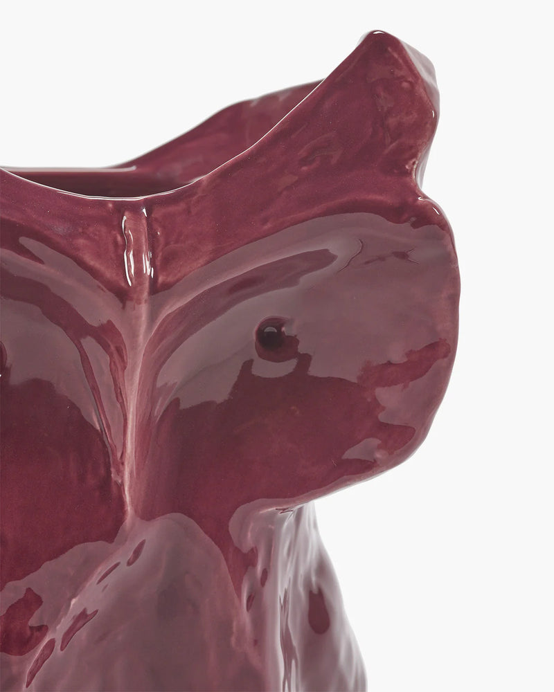 Owl vase S Aubergine After Midnight
