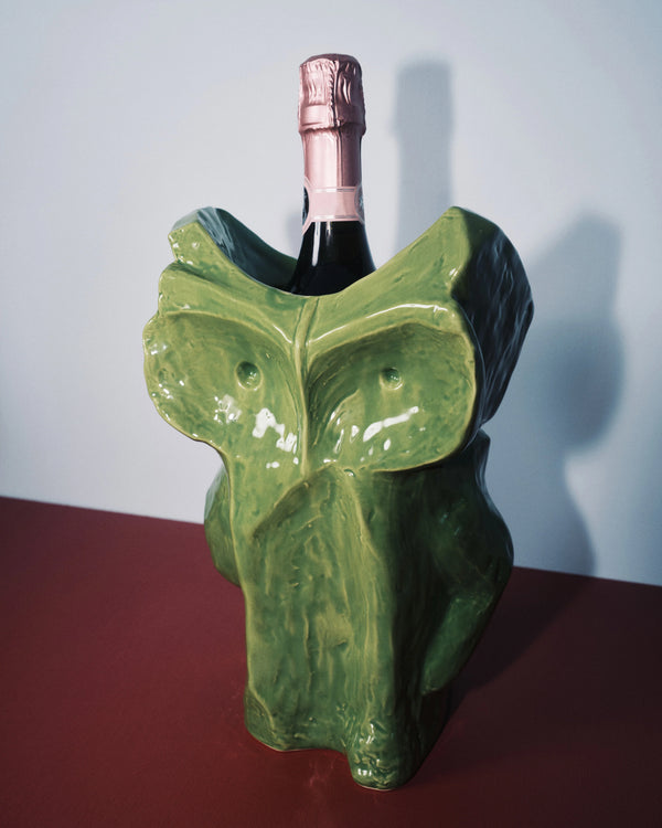 Owl vase S Green After Midnight