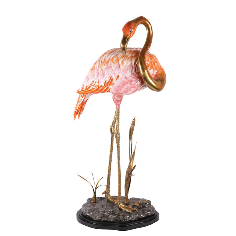 Figurine Golden Red Flamingo