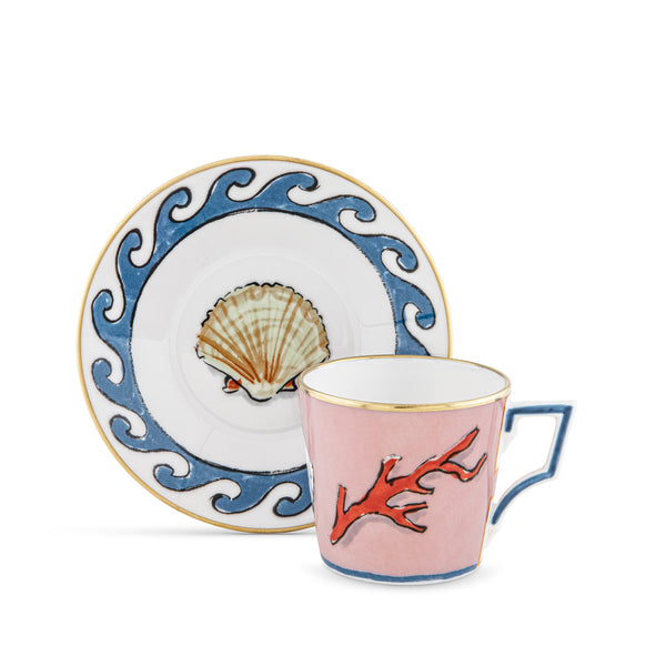 IL Viaggio Di Nettuno Luna Set Of 2 Coffee Cups And Saucers